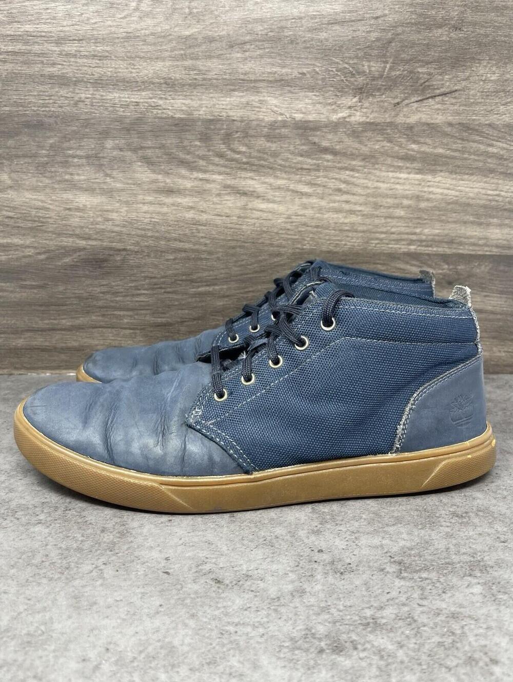 Timberland Groveton Chukka Mens Size 10.5 Navy Blue Gum Shoes